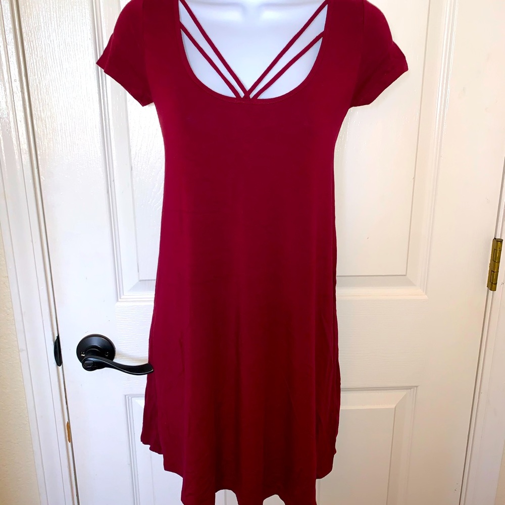 Hollister burgundy swing dress